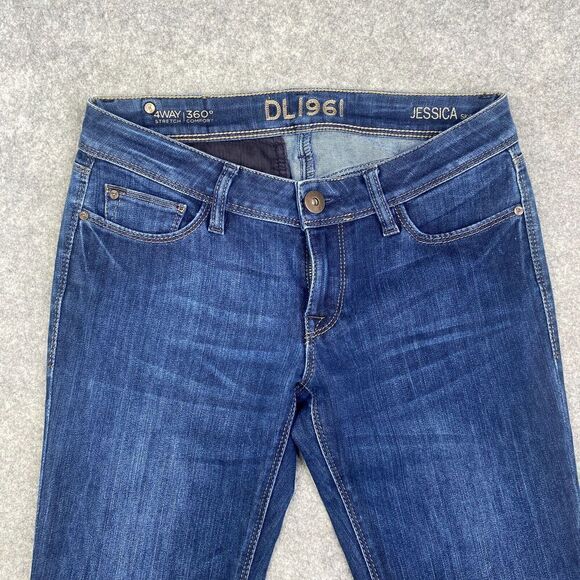 DL 1961 Jessica Skinny Jeans Size 26 4 Way Stretch 360 Comfort Dark Wash - Picture 2 of 13